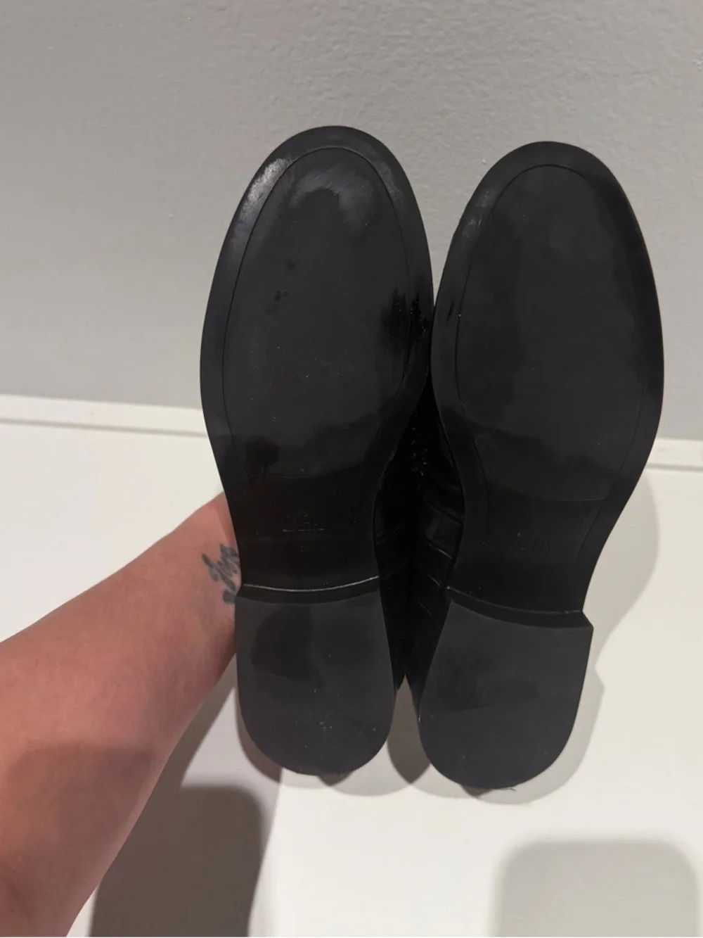 Women's Zara Faux Leather Penny Loafers. - Picture 5 of 5